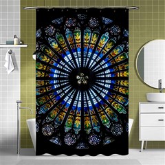 Mandala Floral Wallpaper Rose Window Strasbourg Cathedral France Shower Curtain 48  X 72  (small)  by Jancukart