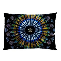 Mandala Floral Wallpaper Rose Window Strasbourg Cathedral France Pillow Case (two Sides) by Jancukart