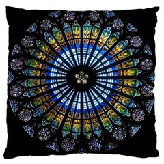 Mandala Floral Wallpaper Rose Window Strasbourg Cathedral France Large Cushion Case (two Sides)