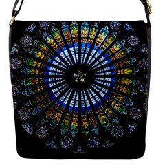 Mandala Floral Wallpaper Rose Window Strasbourg Cathedral France Flap Closure Messenger Bag (s)