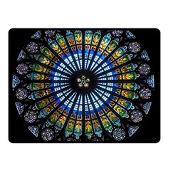 Mandala Floral Wallpaper Rose Window Strasbourg Cathedral France Fleece Blanket (small)