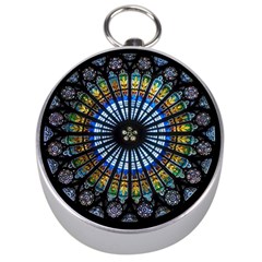 Mandala Floral Wallpaper Rose Window Strasbourg Cathedral France Silver Compasses by Jancukart