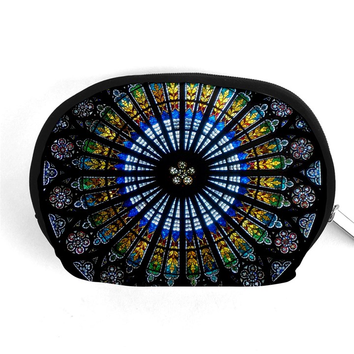 Mandala Floral Wallpaper Rose Window Strasbourg Cathedral France Accessory Pouch (Medium)