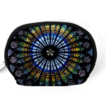 Mandala Floral Wallpaper Rose Window Strasbourg Cathedral France Accessory Pouch (Medium) Back