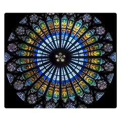 Mandala Floral Wallpaper Rose Window Strasbourg Cathedral France Premium Plush Fleece Blanket (small)