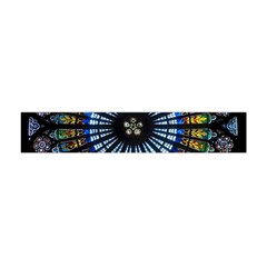 Mandala Floral Wallpaper Rose Window Strasbourg Cathedral France Premium Plush Fleece Scarf (mini)