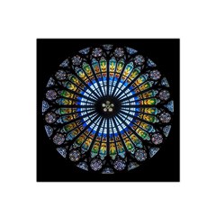 Mandala Floral Wallpaper Rose Window Strasbourg Cathedral France Satin Bandana Scarf 22  X 22 