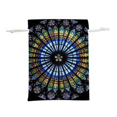 Mandala Floral Wallpaper Rose Window Strasbourg Cathedral France Lightweight Drawstring Pouch (m) by Jancukart