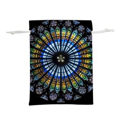 Mandala Floral Wallpaper Rose Window Strasbourg Cathedral France Lightweight Drawstring Pouch (l) by Jancukart