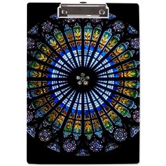 Mandala Floral Wallpaper Rose Window Strasbourg Cathedral France A4 Acrylic Clipboard by Jancukart