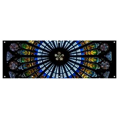 Mandala Floral Wallpaper Rose Window Strasbourg Cathedral France Banner And Sign 12  X 4  by Jancukart