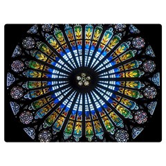 Mandala Floral Wallpaper Rose Window Strasbourg Cathedral France Premium Plush Fleece Blanket (extra Small)