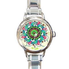 Artistic Pattern Mandala Round Italian Charm Watch