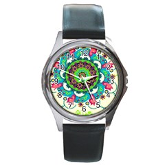 Artistic Pattern Mandala Round Metal Watch