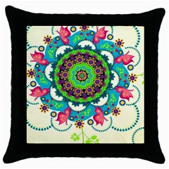 Artistic Pattern Mandala Throw Pillow Case (black)