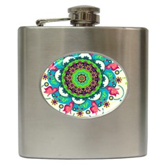 Artistic Pattern Mandala Hip Flask (6 Oz) by Jancukart