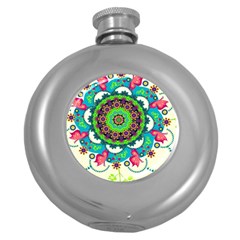 Artistic Pattern Mandala Round Hip Flask (5 Oz)