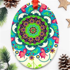 Artistic Pattern Mandala Oval Ornament (two Sides)