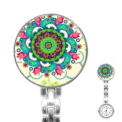 Artistic Pattern Mandala Stainless Steel Nurses Watch