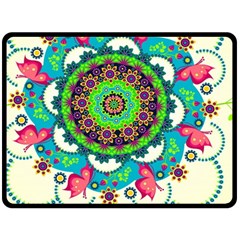 Artistic Pattern Mandala Fleece Blanket (large)