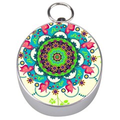 Artistic Pattern Mandala Silver Compasses