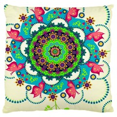 Artistic Pattern Mandala Large Premium Plush Fleece Cushion Case (one Side) by Jancukart