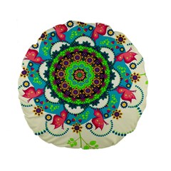 Artistic Pattern Mandala Standard 15  Premium Flano Round Cushions