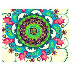 Artistic Pattern Mandala One Side Premium Plush Fleece Blanket (medium)