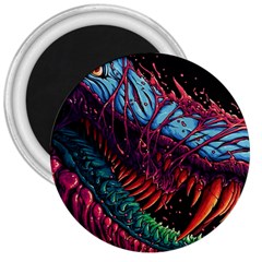 Floral Digital Art Tongue Out 3  Magnets