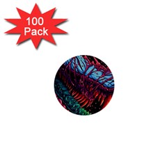 Floral Digital Art Tongue Out 1  Mini Buttons (100 Pack) 