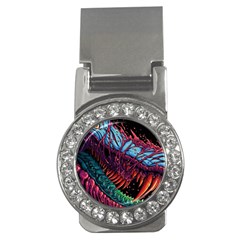 Floral Digital Art Tongue Out Money Clips (cz) 