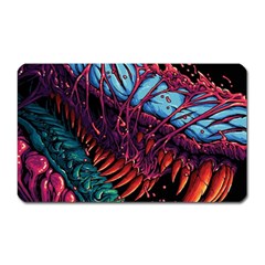 Floral Digital Art Tongue Out Magnet (rectangular)