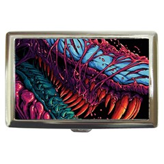 Floral Digital Art Tongue Out Cigarette Money Case