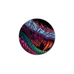 Floral Digital Art Tongue Out Golf Ball Marker Front