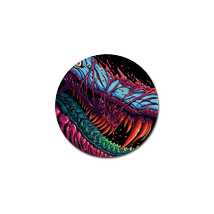 Floral Digital Art Tongue Out Golf Ball Marker