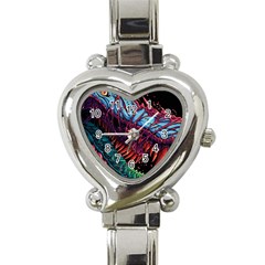 Floral Digital Art Tongue Out Heart Italian Charm Watch by Jancukart