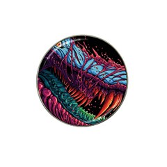 Floral Digital Art Tongue Out Hat Clip Ball Marker