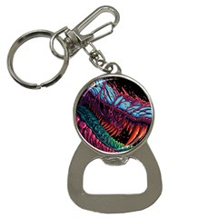 Floral Digital Art Tongue Out Bottle Opener Key Chain by Jancukart