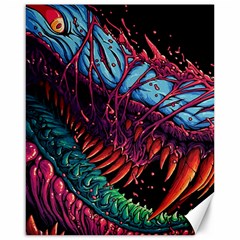 Floral Digital Art Tongue Out Canvas 16  X 20 