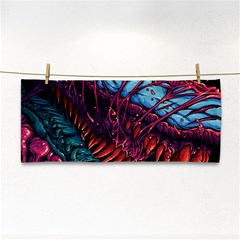 Floral Digital Art Tongue Out Hand Towel by Jancukart