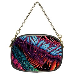 Floral Digital Art Tongue Out Chain Purse (one Side)