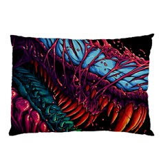 Floral Digital Art Tongue Out Pillow Case