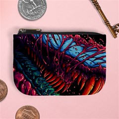 Floral Digital Art Tongue Out Mini Coin Purse by Jancukart