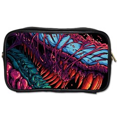 Floral Digital Art Tongue Out Toiletries Bag (two Sides)