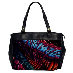 Floral Digital Art Tongue Out Oversize Office Handbag