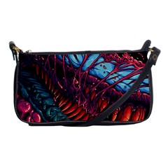 Floral Digital Art Tongue Out Shoulder Clutch Bag