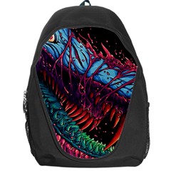 Floral Digital Art Tongue Out Backpack Bag by Jancukart