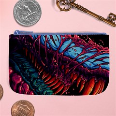 Floral Digital Art Tongue Out Large Coin Purse by Jancukart