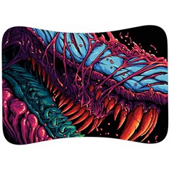 Floral Digital Art Tongue Out Velour Seat Head Rest Cushion