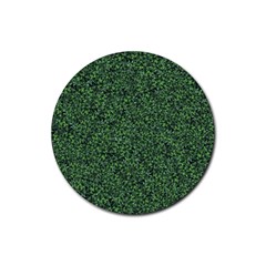 Leafy Elegance Botanical Pattern Rubber Coaster (round) by dflcprintsclothing